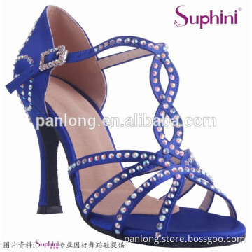 good quality crystal stone T-strap ladies latin salsa dance shoes